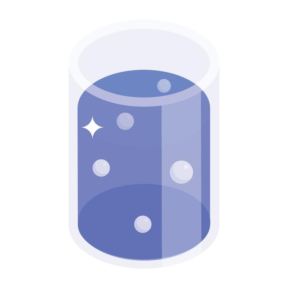 Drinking water glass icon in isometric style vector