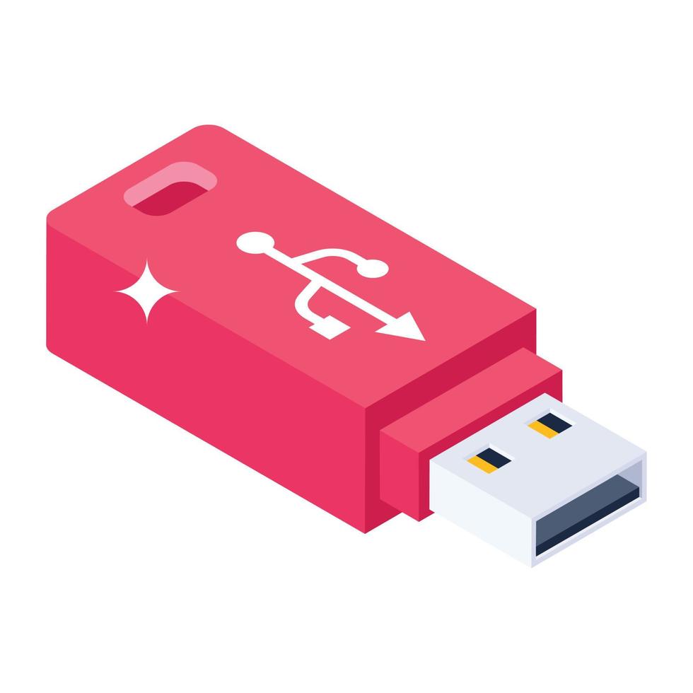 Universal serial bus, usb icon in modern isometric style vector