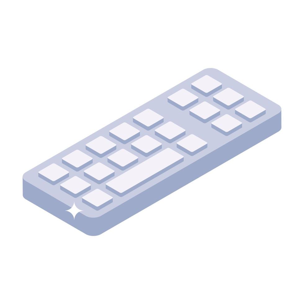 icono de teclado en estilo isométrico moderno vector