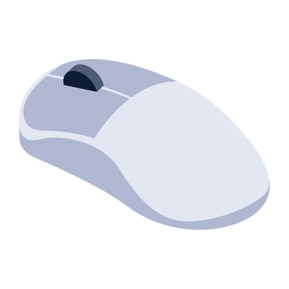 ícono de mouse de computadora en diseño isométrico vector