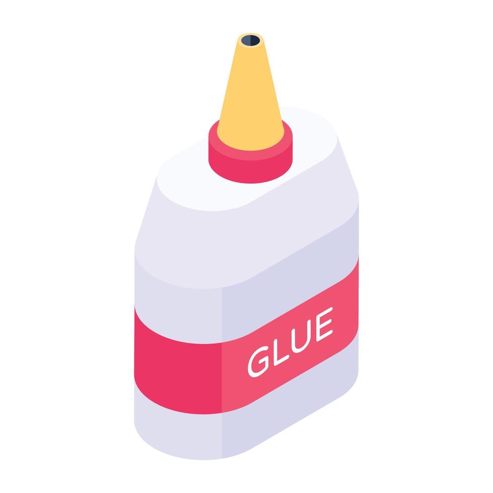 Office supplies, isometric icon of glue vector
