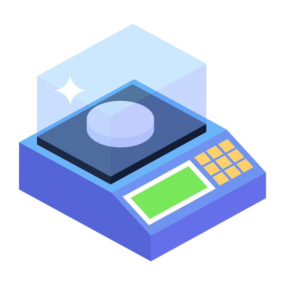 Pill weight machine icon, isometric vector
