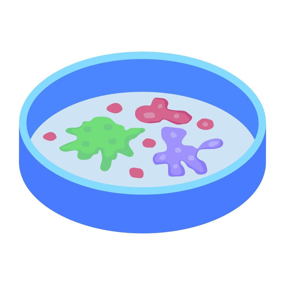 Trendy icon of petri dish, isometric vector