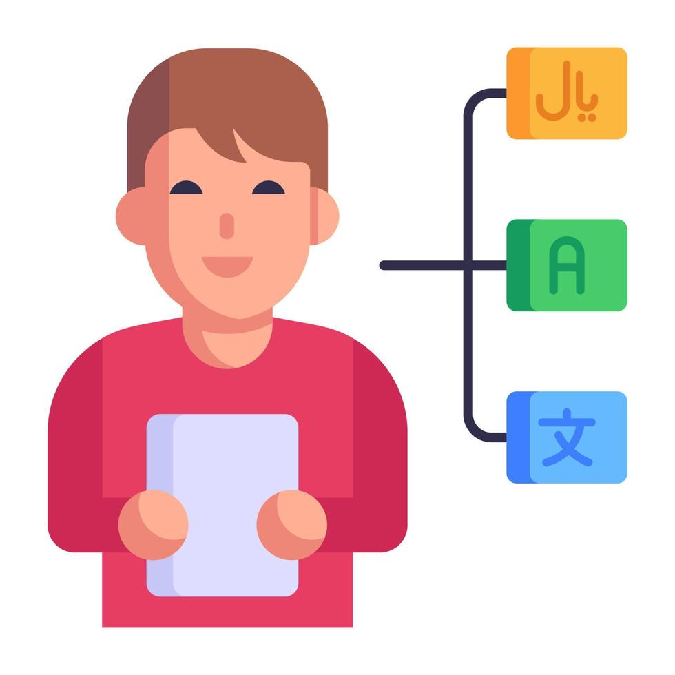 A well-designed flat icon of interpreter vector