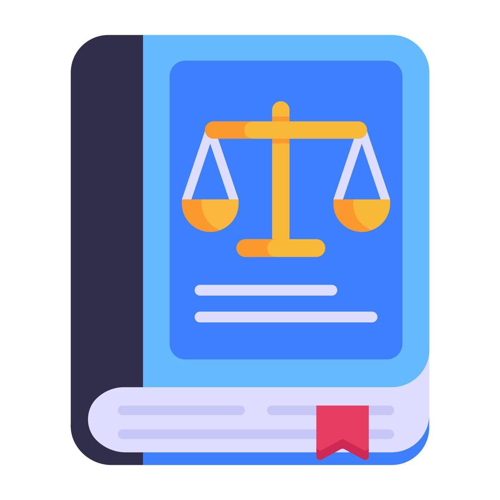 A trendy flat style icon of law book vector
