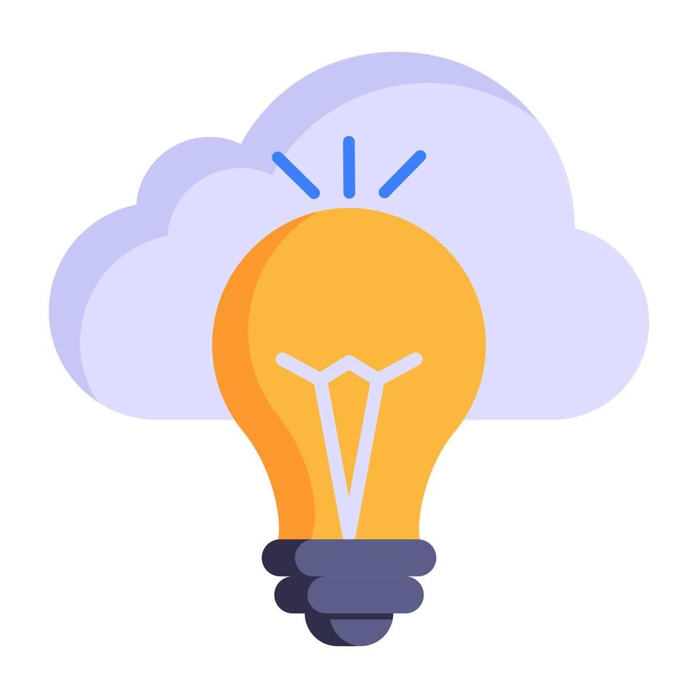 A well-designed flat icon of cloud solution vector