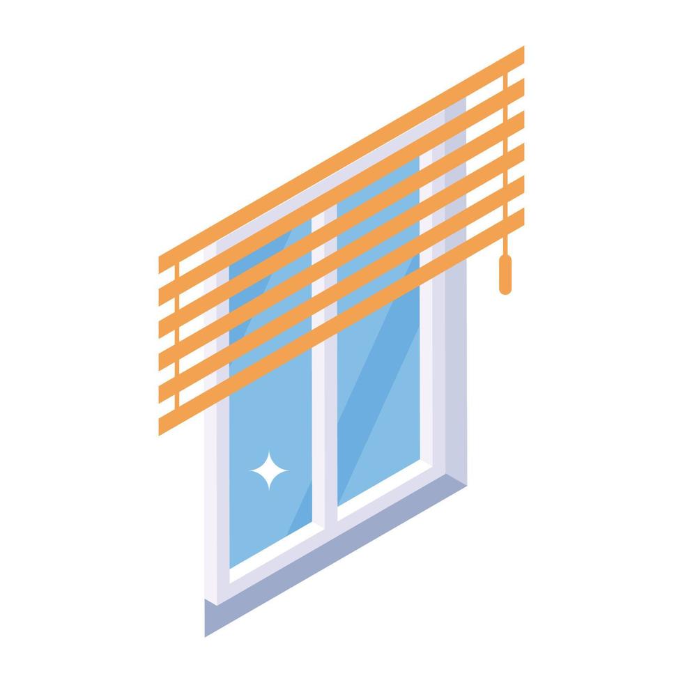 persianas de ventana, icono isométrico de persianas vector