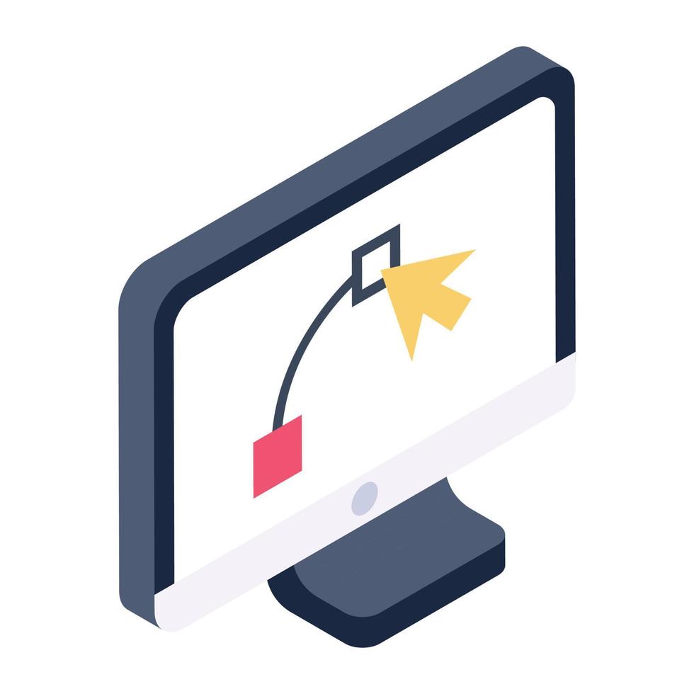 Isometric icon of vector design, graphic design concept