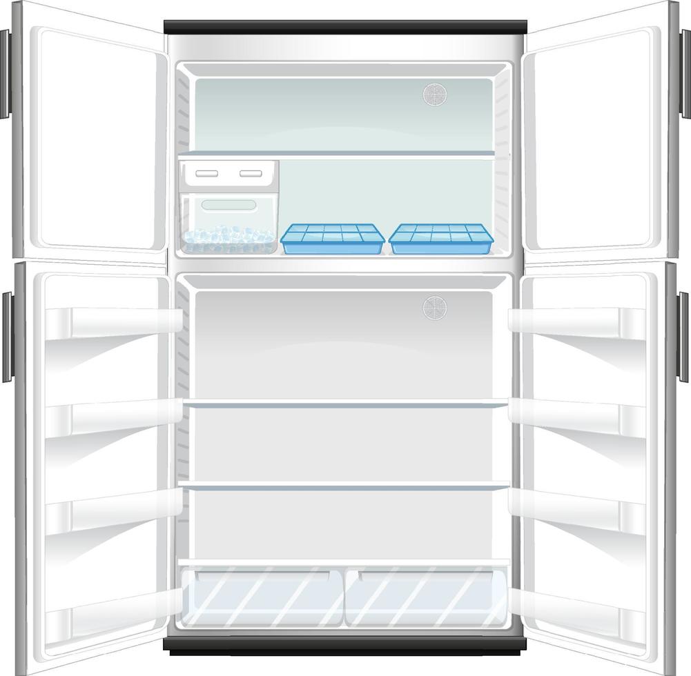 Refridgerator with opened door vector