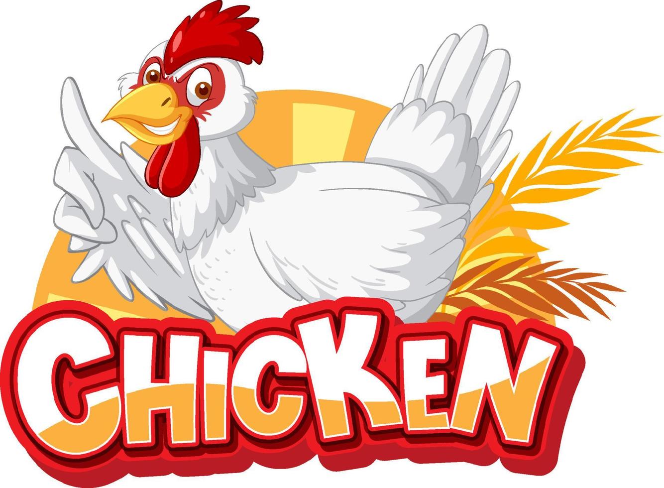 logotipo de personaje de dibujos animados de pollo vector