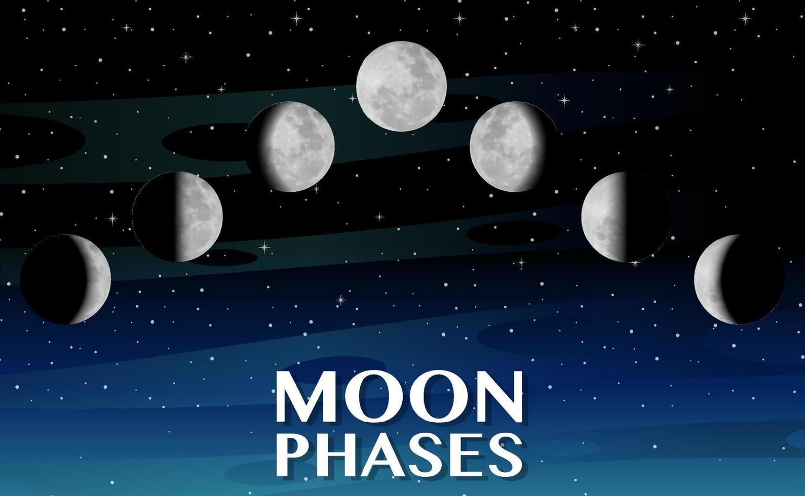 fases de la luna para la educación científica vector