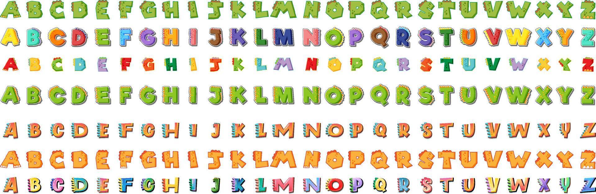 Font design for english alphabets vector