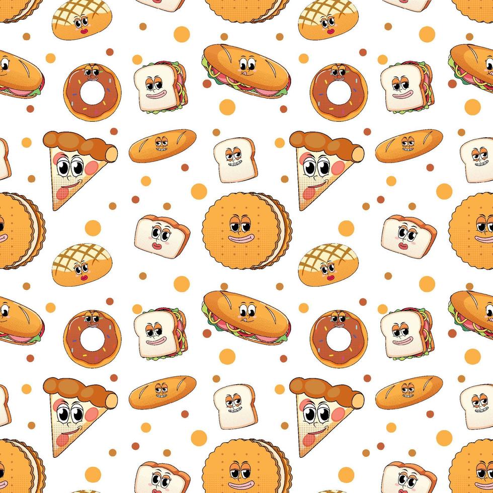 Seamless pattern cartoon on white background vector