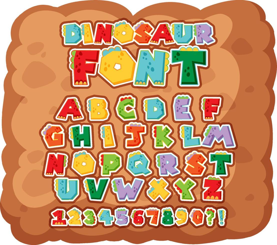 Font design for english alphabets and numbers vector