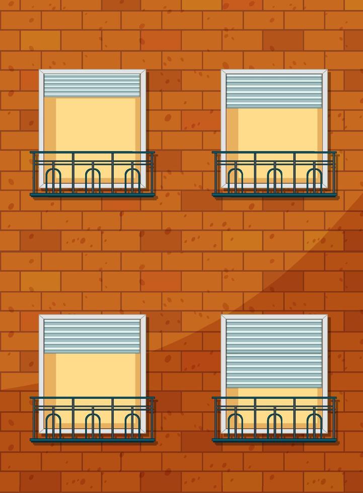 Apartment building with windows vector