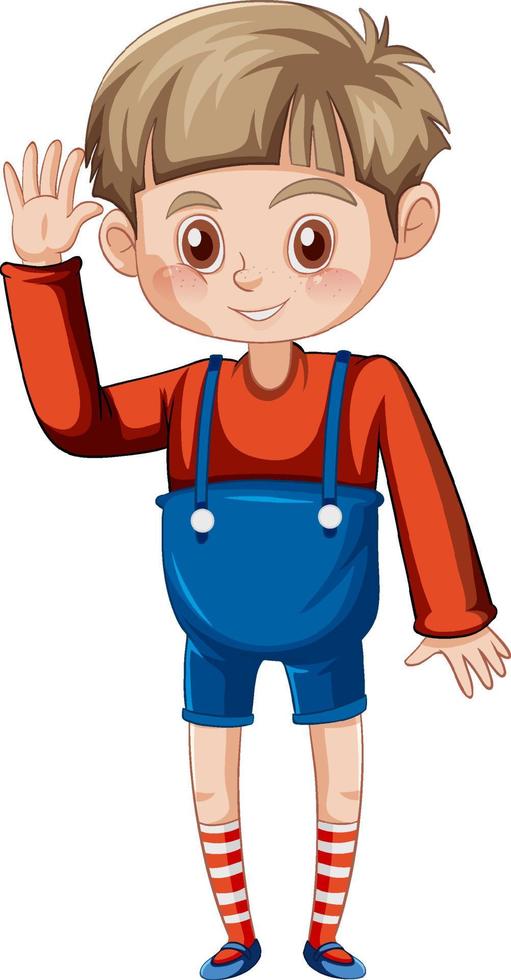 A boy standing on the floor cartoon character on white background vector