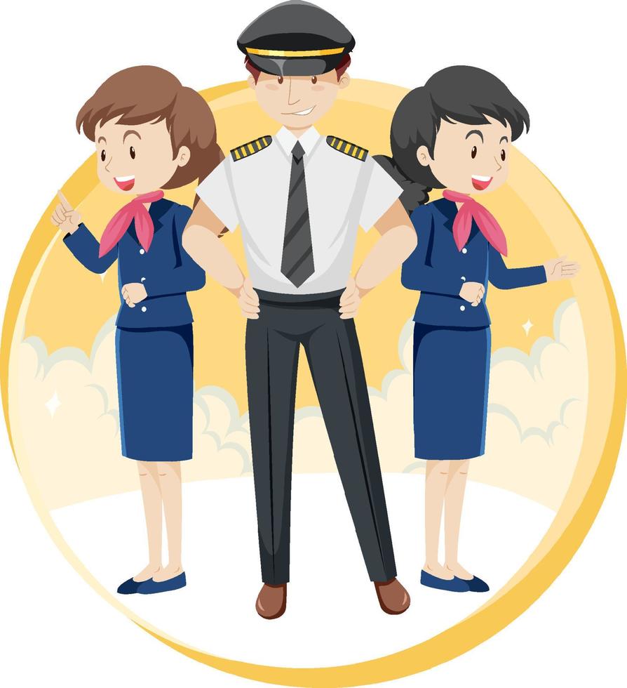 Happy Cabin Crew travel holiday theme vector