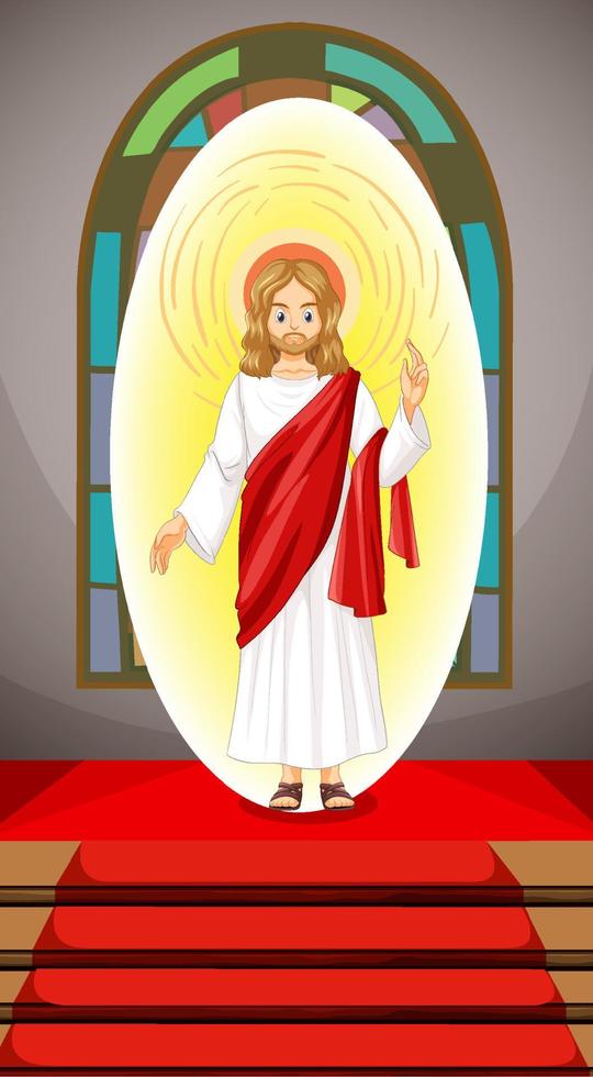 jesucristo en estilo de dibujos animados vector