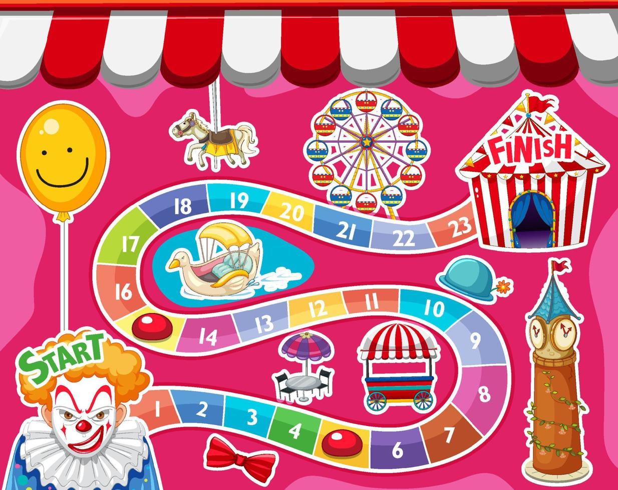 Counting numbers game template with circus theme vector