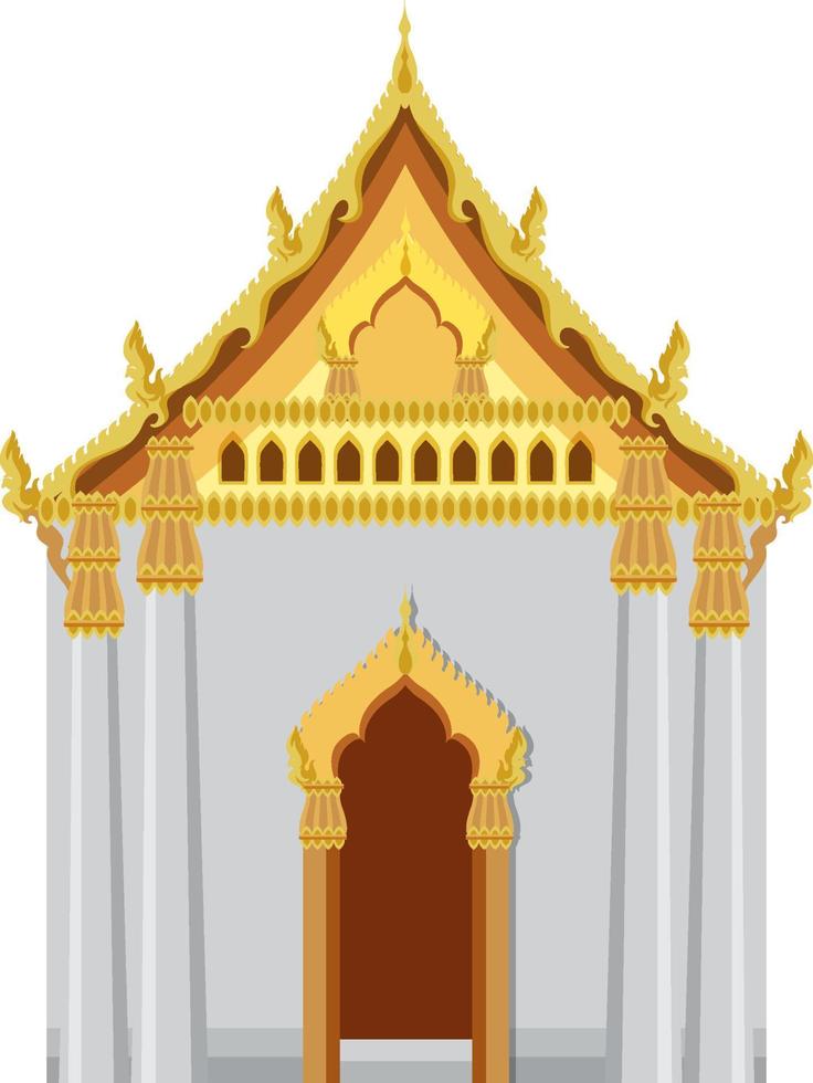Thai temple design on white background vector