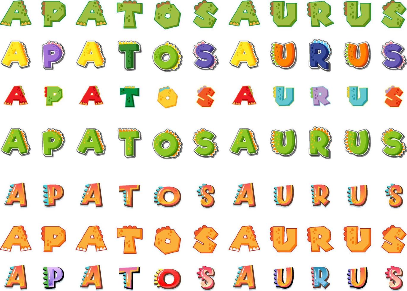 Font design for apatosaurus vector