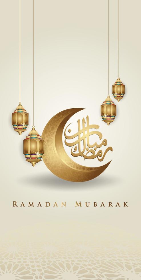 Luxurious and Elegant Ramadan Greeting background for Mobile interface wallpaper design smart phones, mobiles, devices with there is space to write words vector