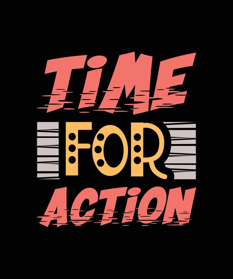 time for action lettering vector