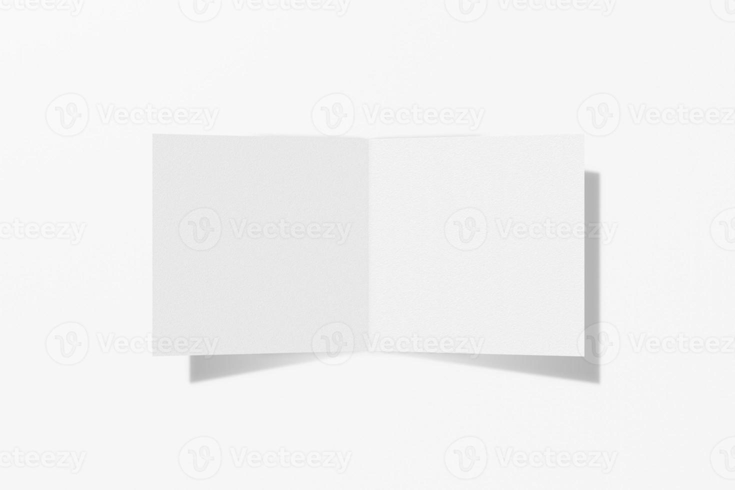 Mockup square booklet, brochure, invitation isolated on a white background with hard cover and realistic shadow. 3D rendering. photo