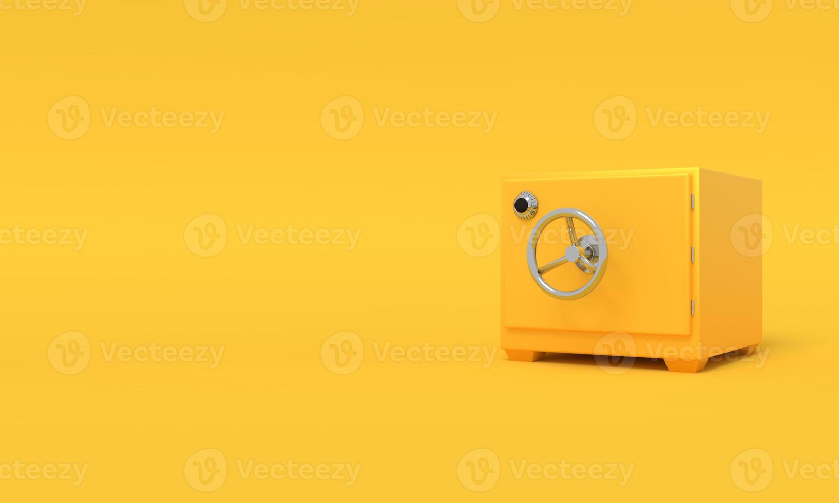 Vintage safe deposit. Illustration with empty place for text. 3D rendering photo