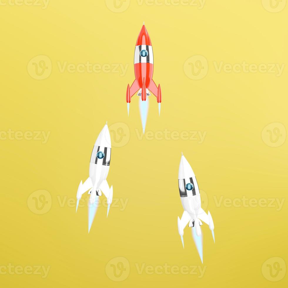 Space rocket - a concept of success, leadership, startup, rivalry. 3D rendering. photo