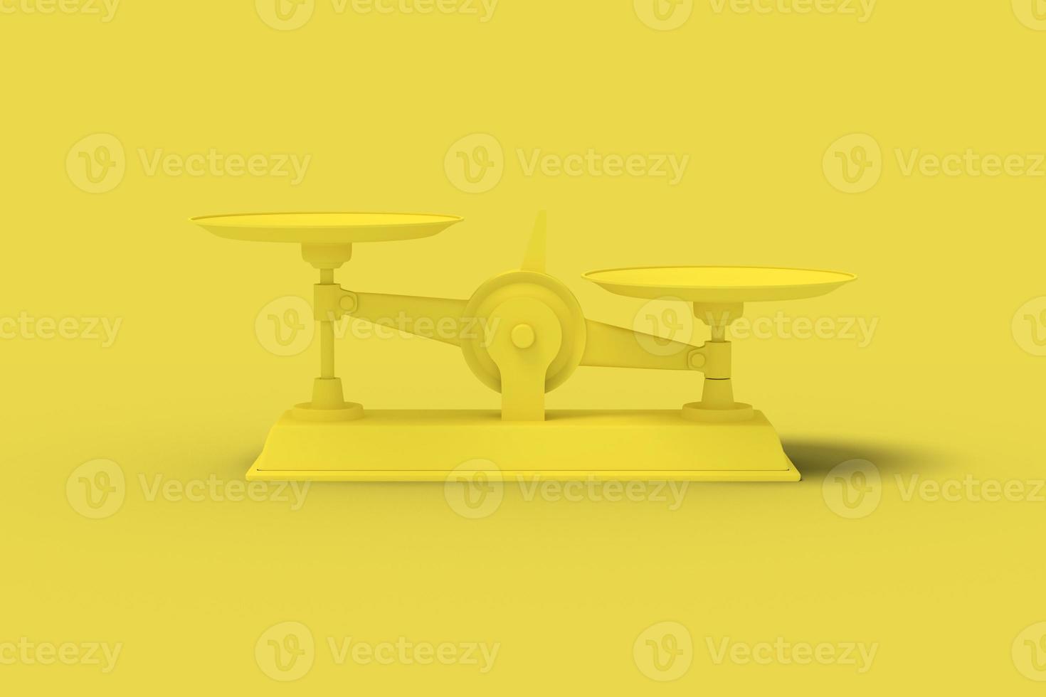 Yellow scales on a yellow background. Abstract image. Minimal concept business. 3D render. photo