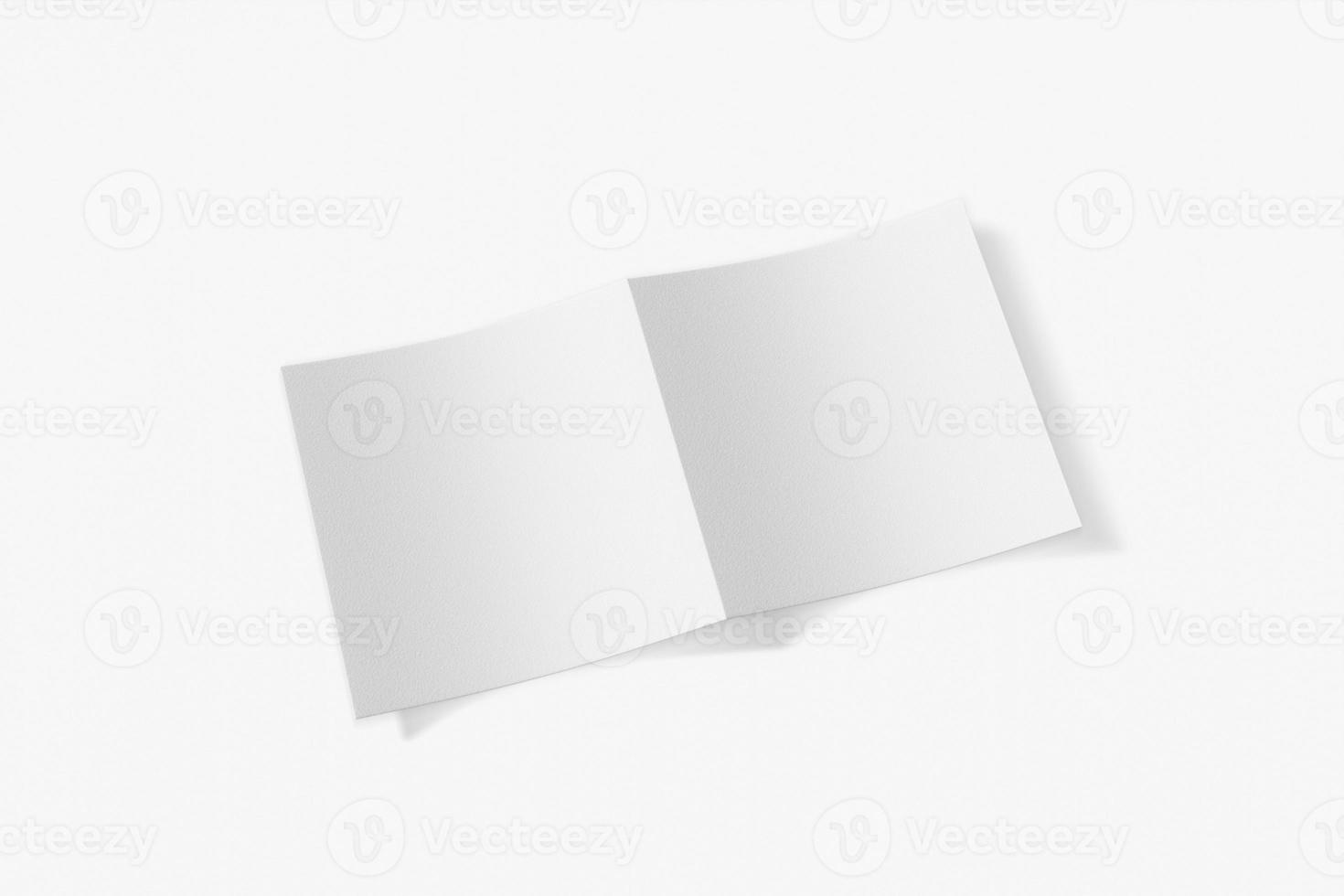 Mockup square booklet, brochure, invitation isolated on a white background with soft cover and realistic shadow. 3D rendering. photo