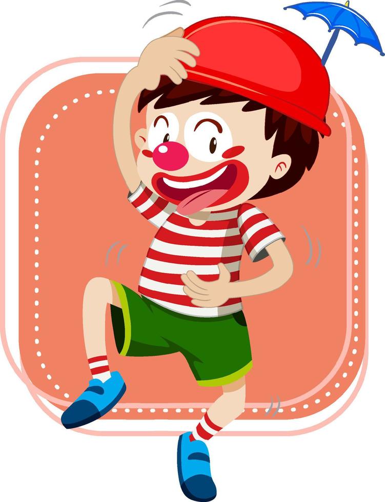 Little boy acting on white background vector
