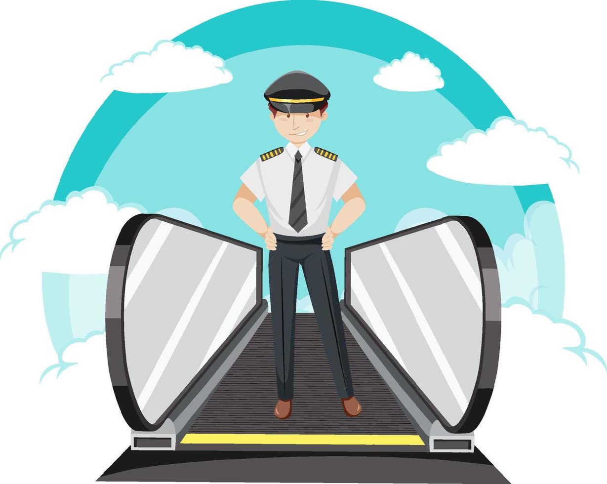 Happy pilot travel holiday theme vector