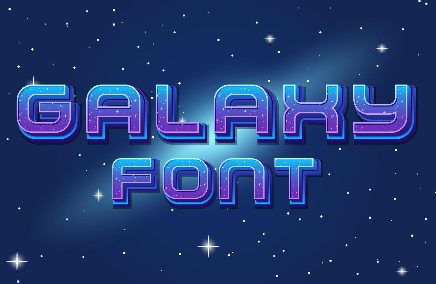 logotipo de fuente galaxy en el fondo del espacio vector