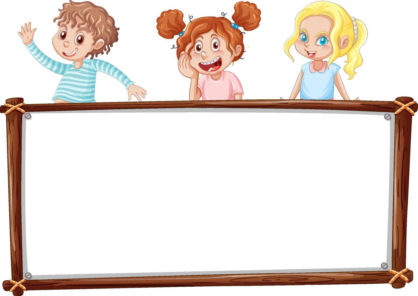 Board template with happy kids vector