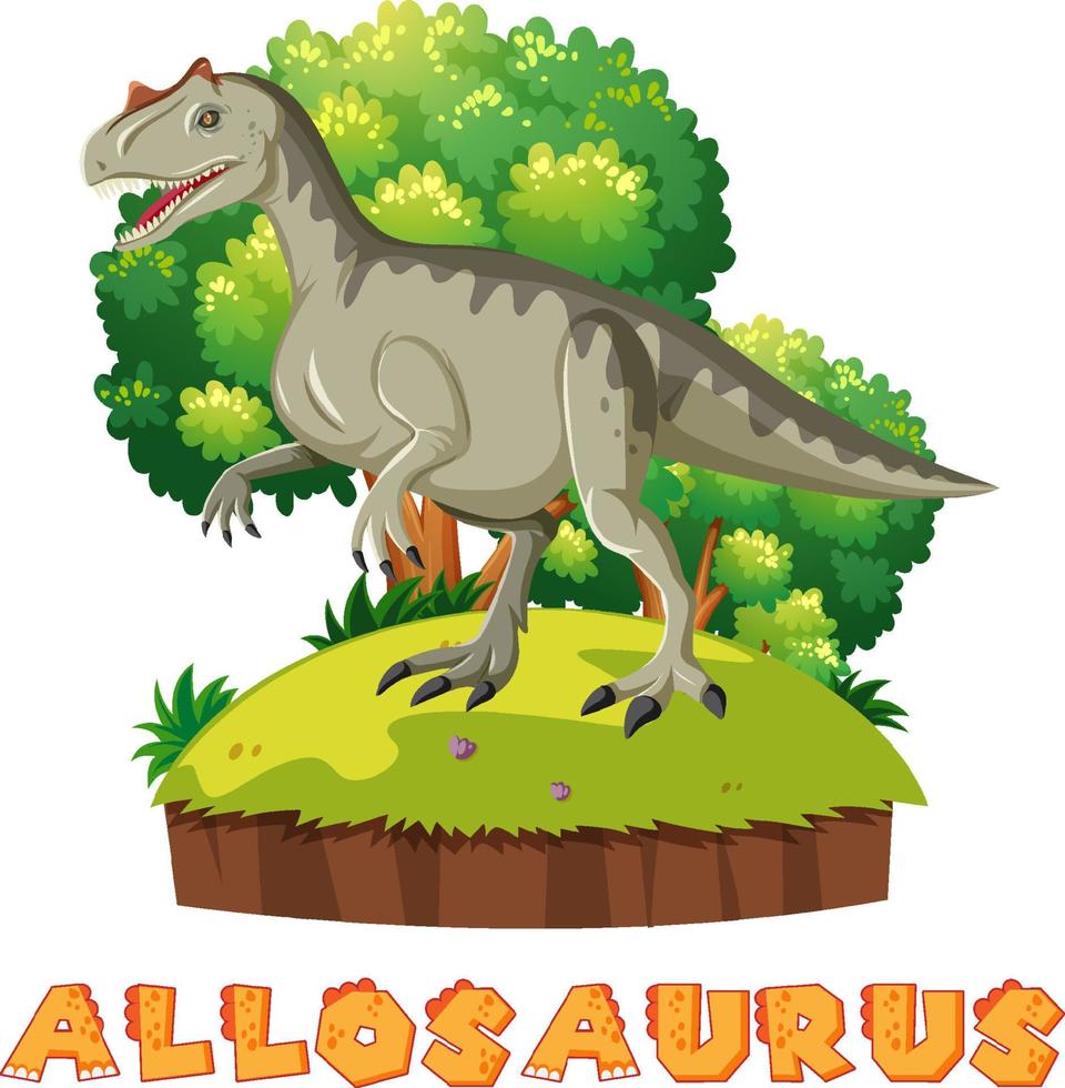 alosaurio de pie en el suelo vector