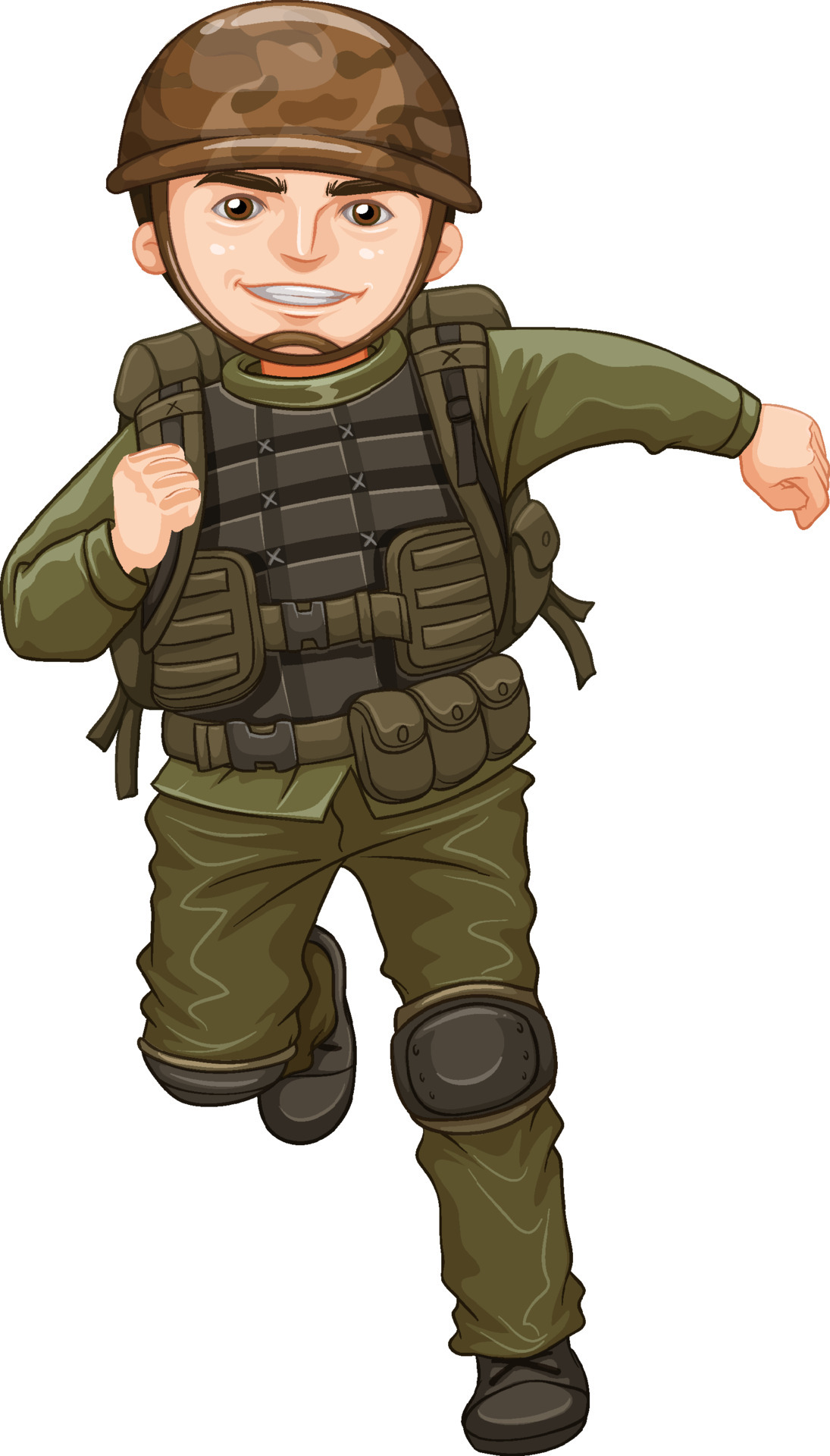 Man in army uniform on white background 6436363 Vector Art at Vecteezy