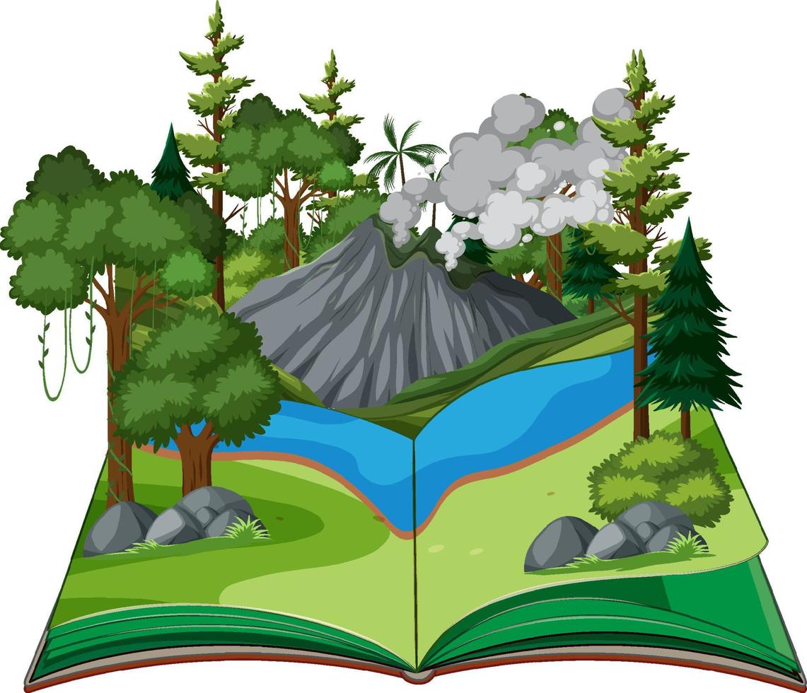 Scene with river in the forest vector