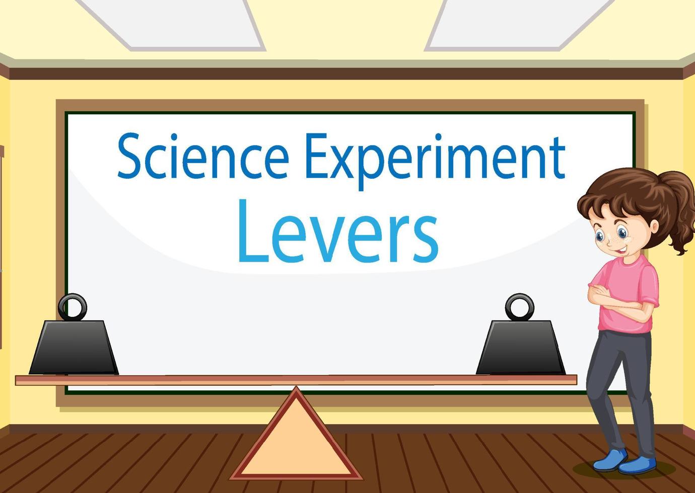 Science concept with levers experiment vector