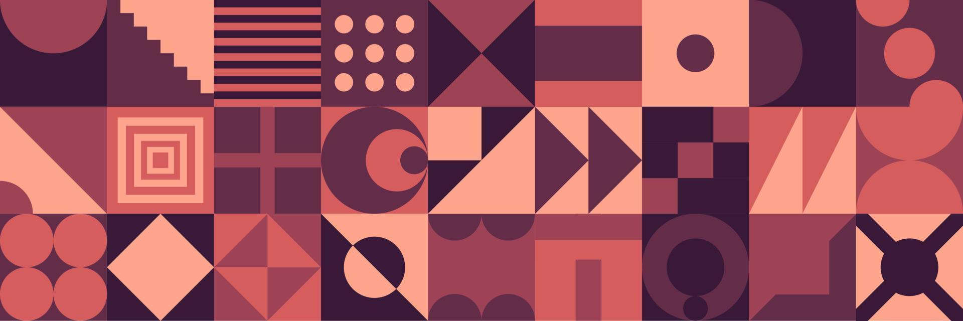 Neo Modernism artwork pattern made with abstract vector geometric shapes and forms. Vector illustration