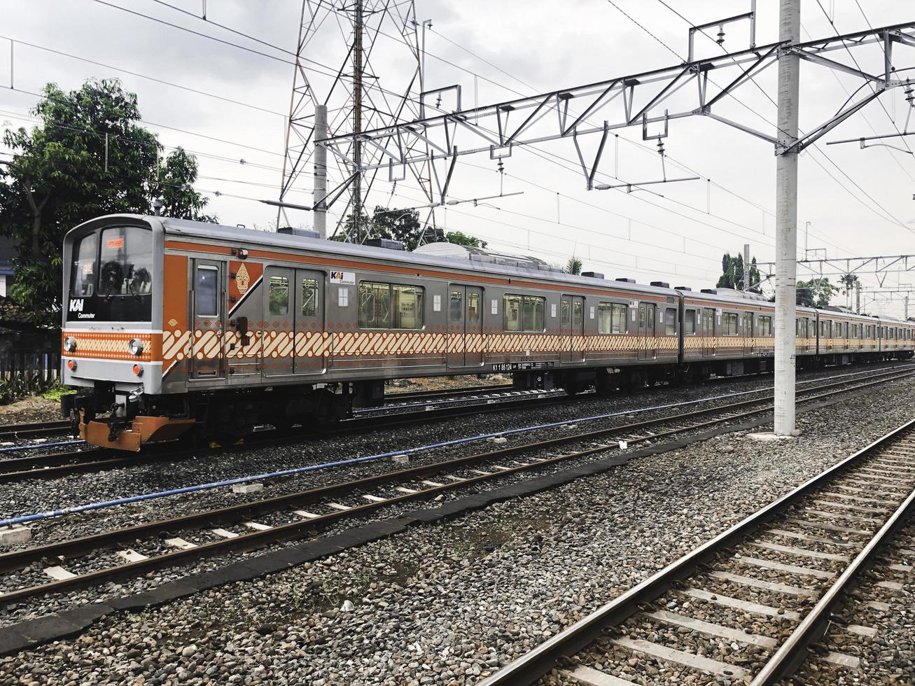 KRL train parks in Klaten Station photo