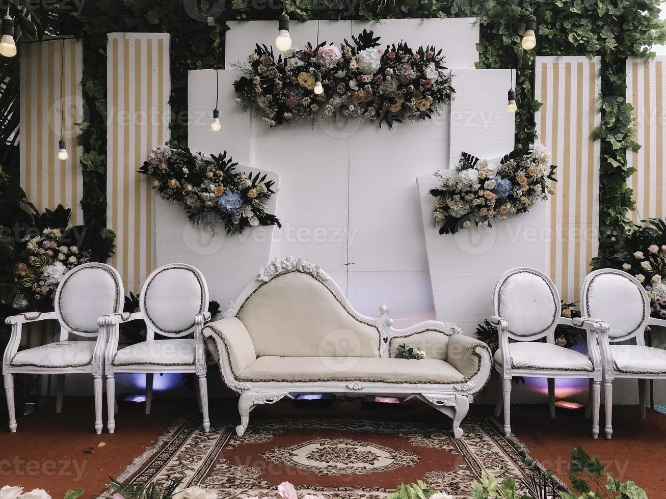 Indonesian simple elegant wedding decor stage photo