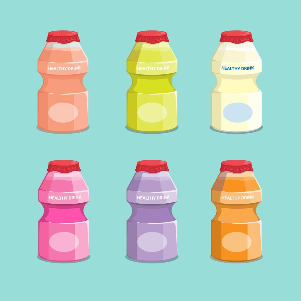 suplemento bebida botella colección conjunto ilustración vector