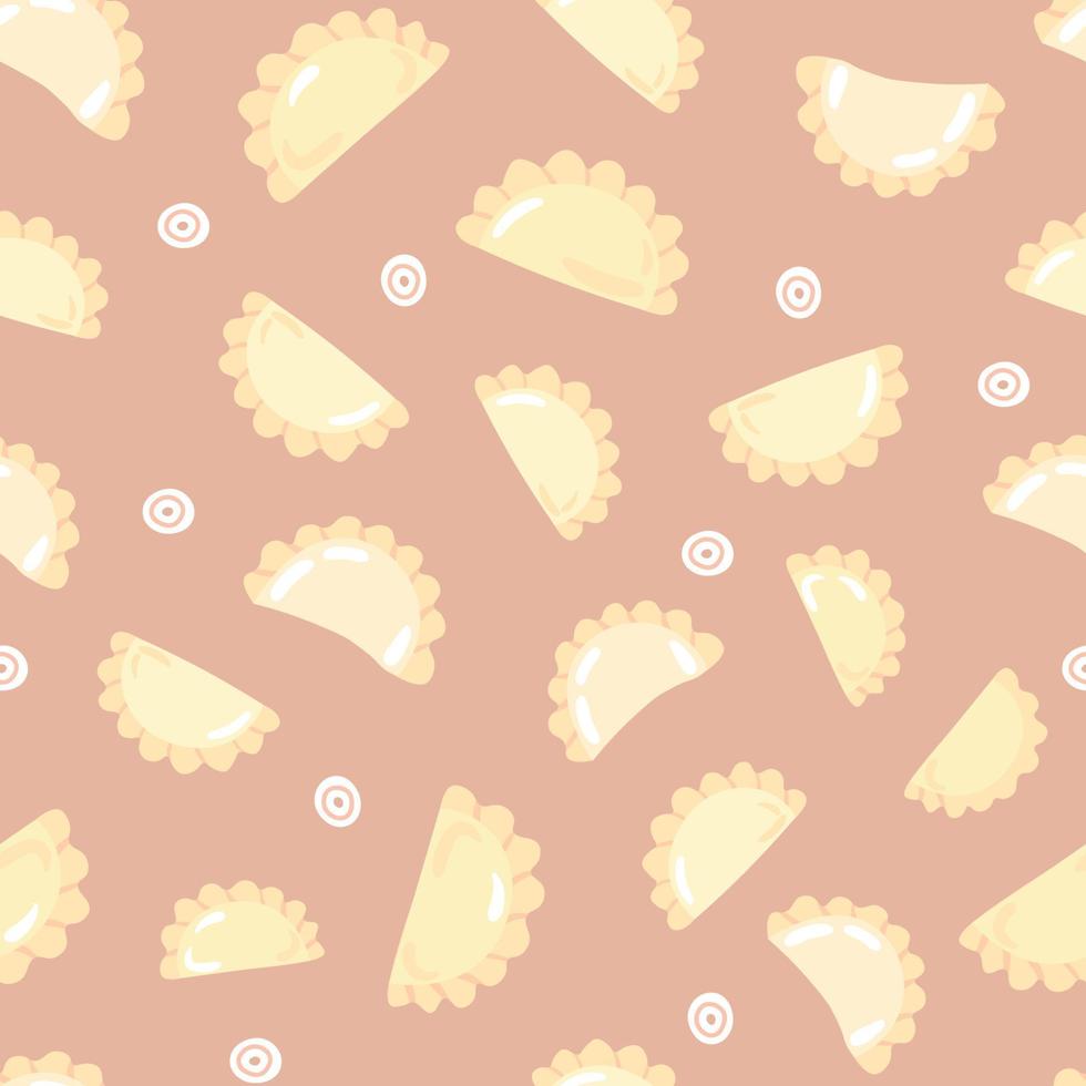 Seamless Pattern with Cute Dumplings vector