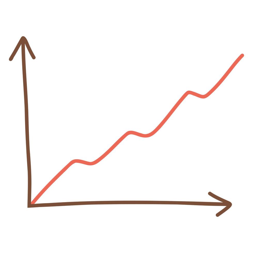 gráfico de ilustración vectorial gráfico de crecimiento en estilo de fideos vector