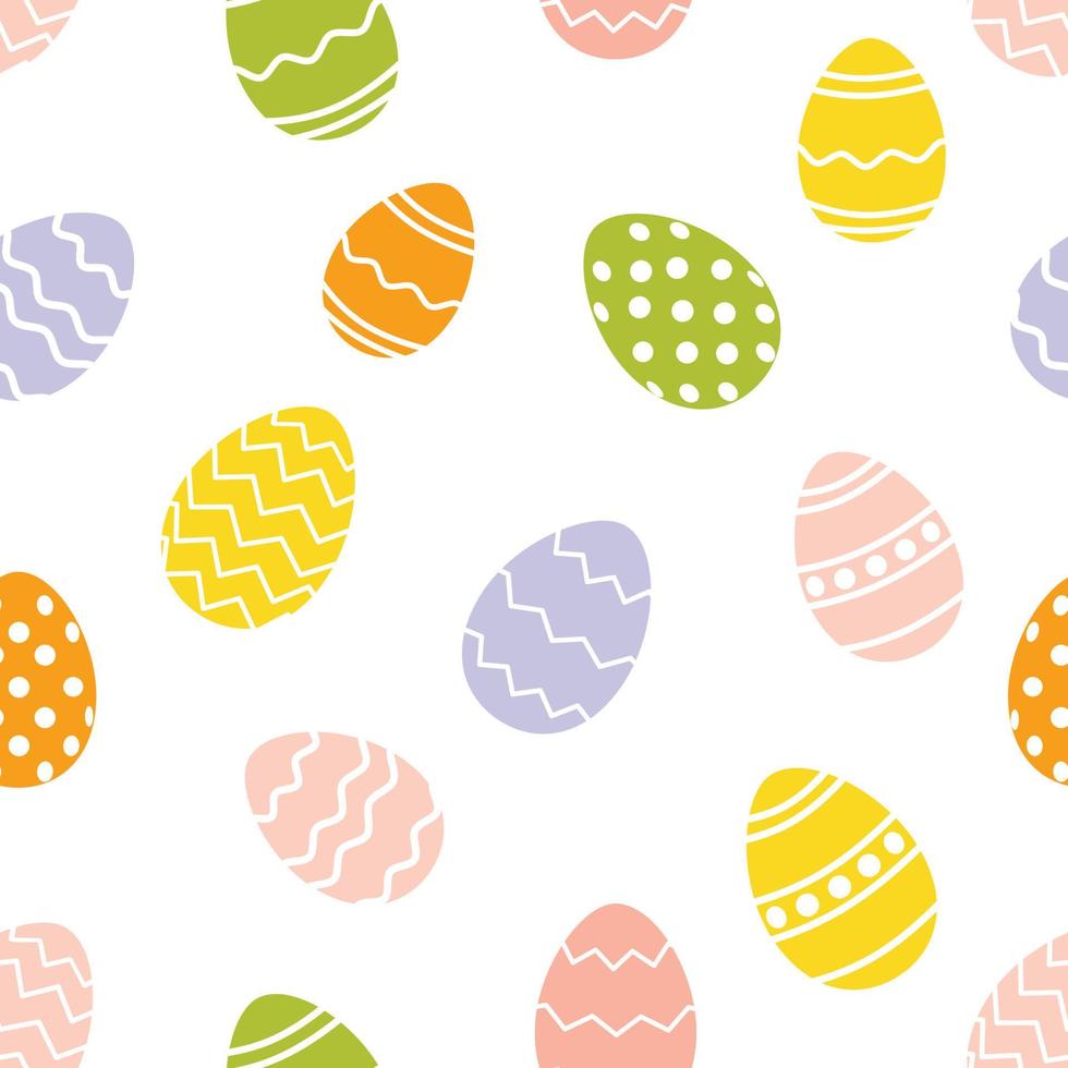 Easter seamless pattern with colorful eggs. Vector illustration.