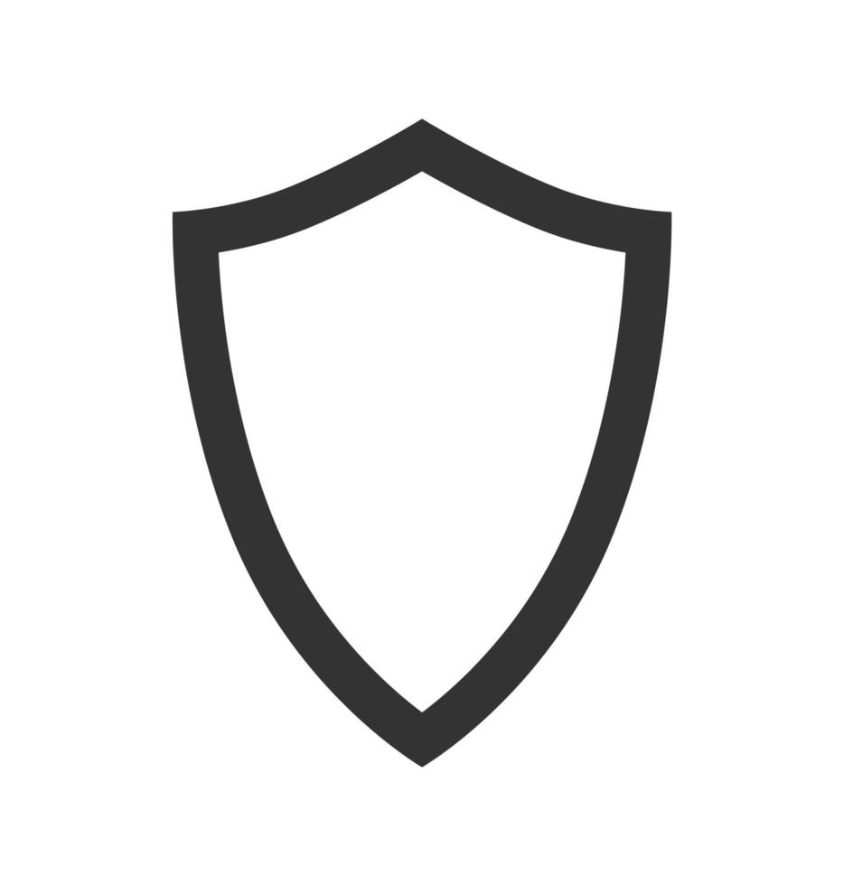 Silhouette of a protective shield in a simple style vector