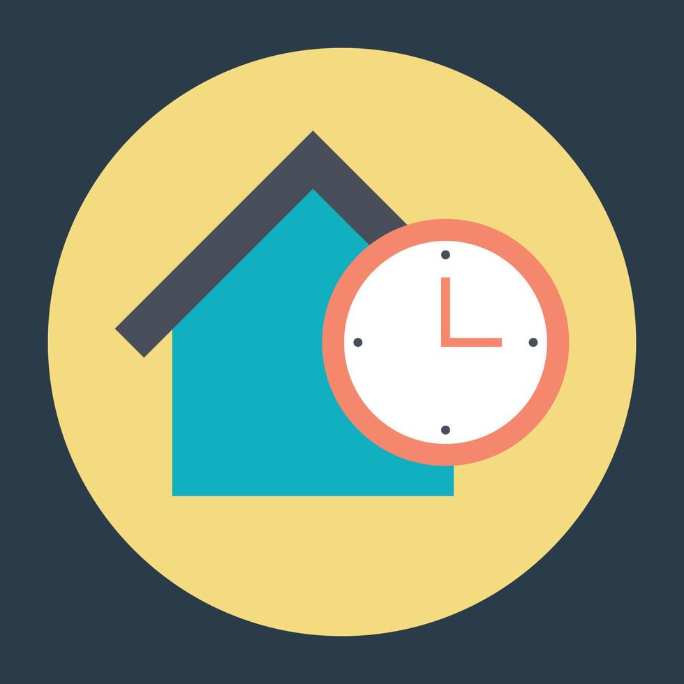 House with Clock vector