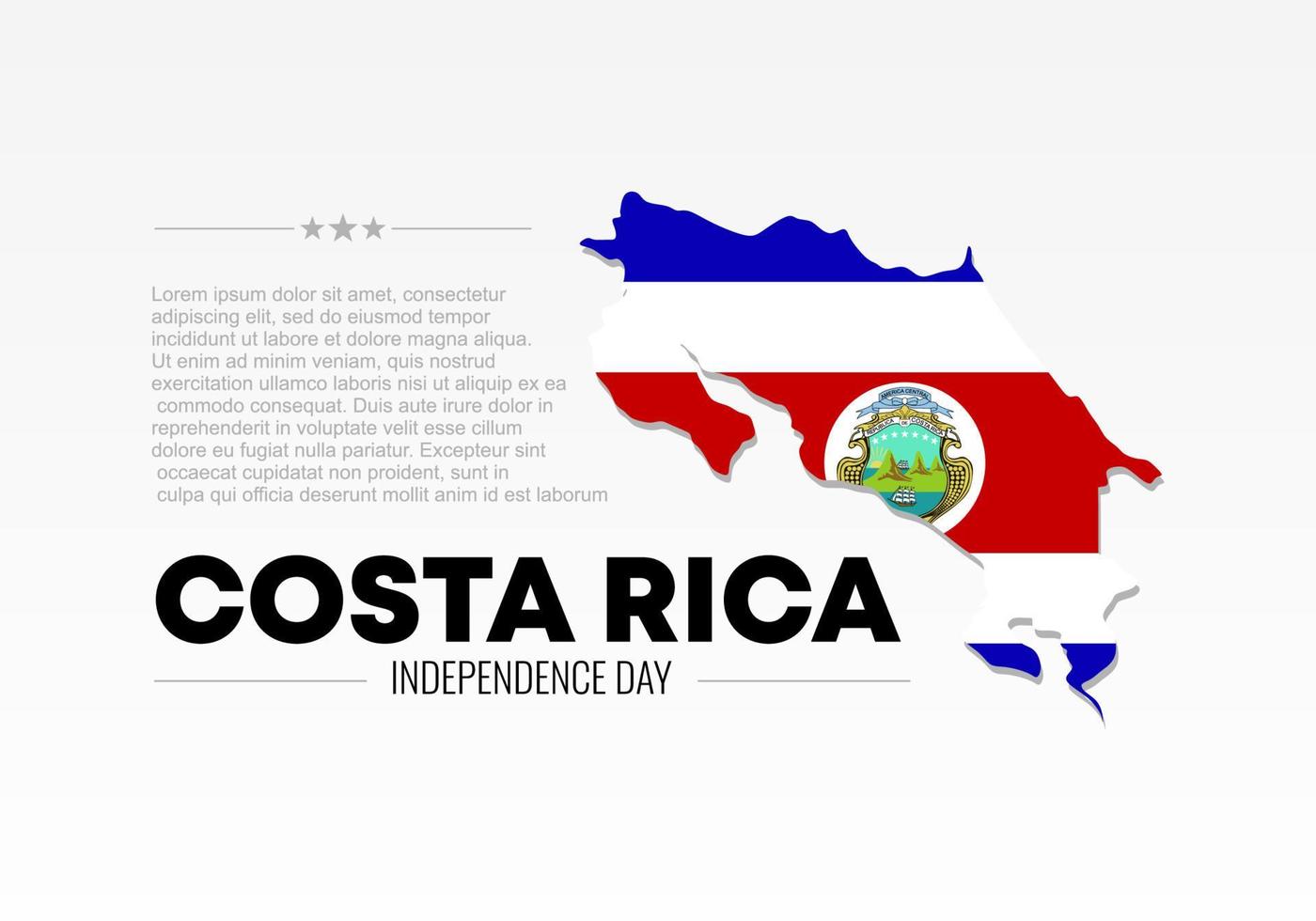 día de la independencia de costa rica para la celebración nacional el 15 de septiembre. vector